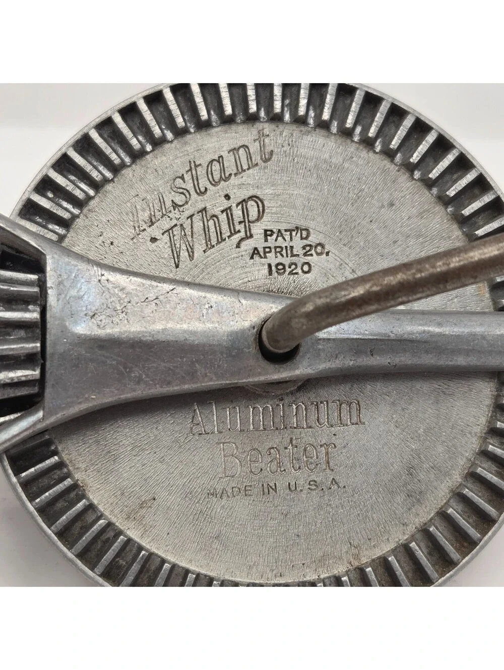Antique Instant Whip Aluminum Egg Beater Hand Mixer 1920 Patent USA